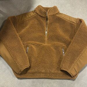Madewell Caramel Sherpa Half-Zip Pullover